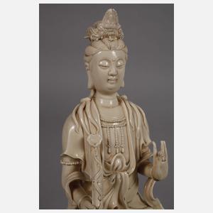 Blanc-de-Chine-Figuren der Bodhisattvas Samantabhadra und Manjusri