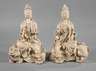 Blanc-de-Chine-Figuren der Bodhisattvas Samantabhadra und Manjusri