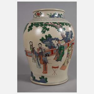 Große Schultervase "Musik und Tanz im südlichen Garten" Famille Verte