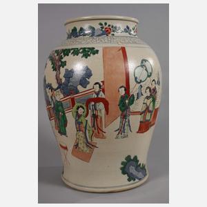 Große Schultervase "Musik und Tanz im südlichen Garten" Famille Verte