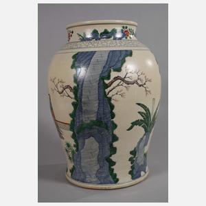 Große Schultervase "Musik und Tanz im südlichen Garten" Famille Verte