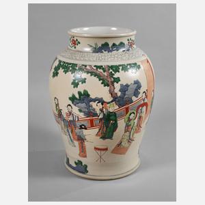 Große Schultervase "Musik und Tanz im südlichen Garten" Famille Verte