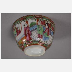 Teller und Teeschale Rose Medaillon