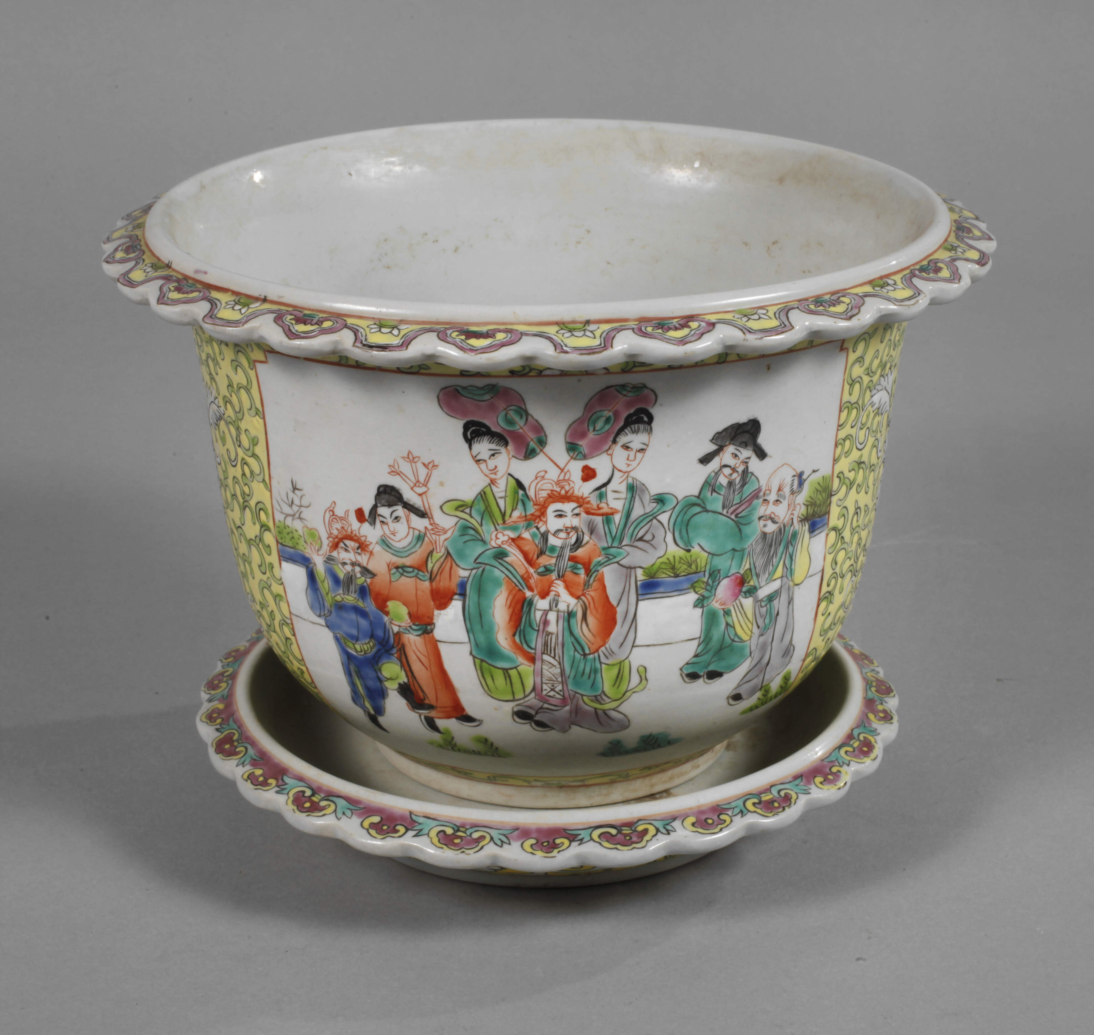 Cachepot Famille Jaune