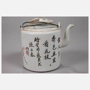 Drei Teekannen Famille Rose