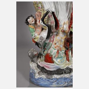 Riesige Jingdezhen-Propagandafigur „Shoulao mit dem Pfirsich der Unsterblichkeit“