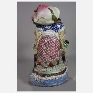 Riesige Jingdezhen-Propagandafigur „Shoulao mit dem Pfirsich der Unsterblichkeit“