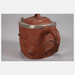 Yixing-Hühnerkopfkanne und Paar Koppchen