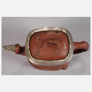 Yixing-Hühnerkopfkanne und Paar Koppchen