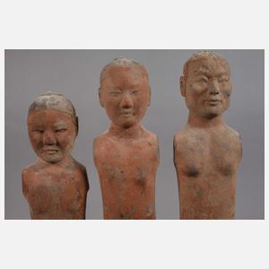 Drei Eunuchen-Figuren