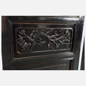 4-teiliger PINGFENG-Stellschirm mit Gittermuster