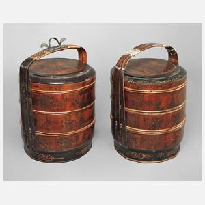 Paar große Etagenkörbe