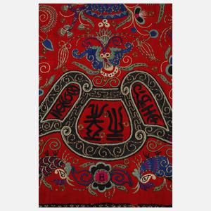 Drei bestickte Qing-Abzeichen