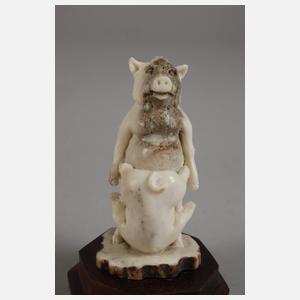 Hornschnitzerei "Schweinkram"