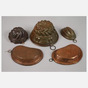 Konvolut Kupferformen und -gefäße