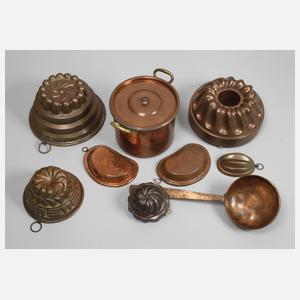 Konvolut Kupferformen und -gefäße