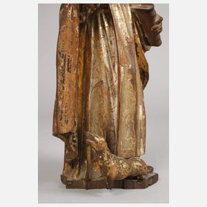 Zwei geschnitzte Heiligenfiguren