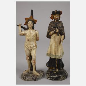 Vier geschnitzte Heiligenplastiken