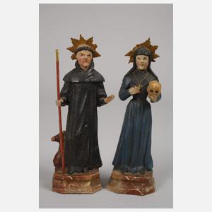 Vier geschnitzte Heiligenplastiken