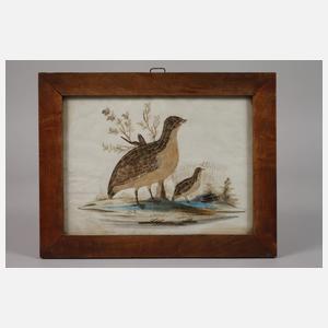 Drei Federbilder Biedermeier