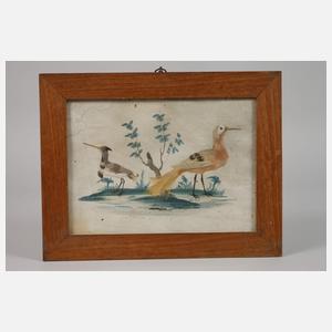 Drei Federbilder Biedermeier