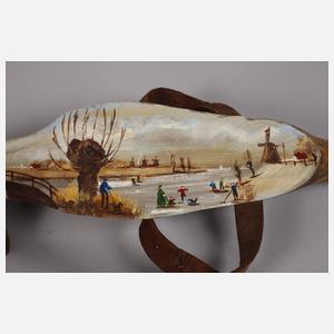 Fünf historische Schlittschuhe