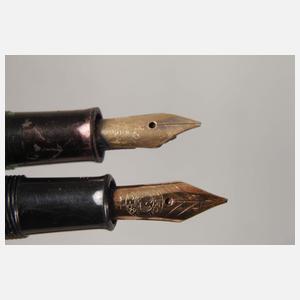 Schreibgarnitur und zwei Füllfederhalter Pelikan