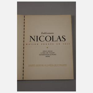 Zwei Weinkataloge Etablissements Nicolas