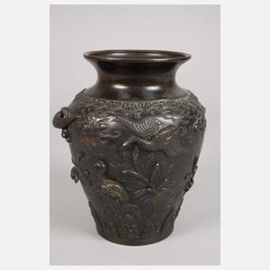 Paar Bronzevasen Japan