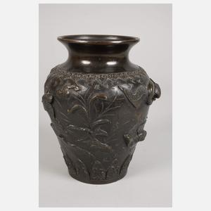 Paar Bronzevasen Japan