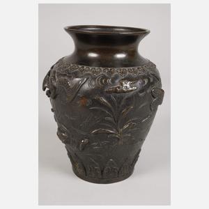 Paar Bronzevasen Japan