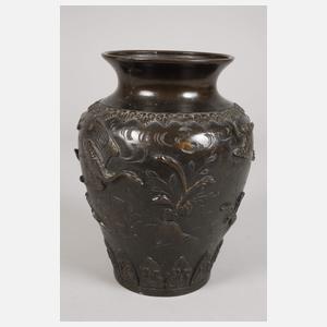 Paar Bronzevasen Japan