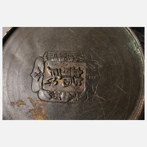 Paar Bronzevasen Japan