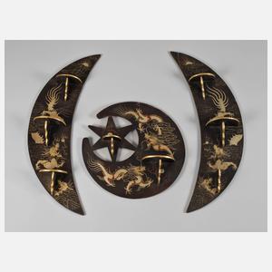 Drei Wandkonsolen Lack