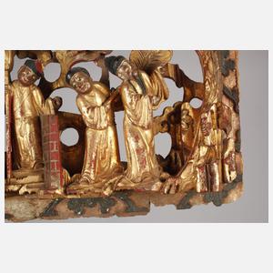 Beschnitzte Reliefplatte