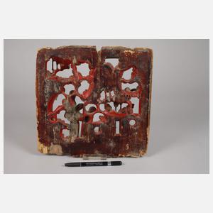 Beschnitzte Reliefplatte