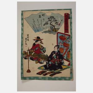 Drei Farbholzschnitte Japan