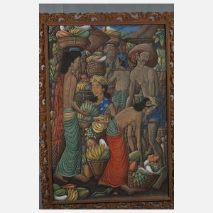 Großformatige Marktszene Wayan Sadia