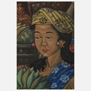 Großformatige Marktszene Wayan Sadia