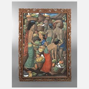 Großformatige Marktszene Wayan Sadia