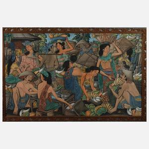 Großformatige Marktszene Wayan Sadia