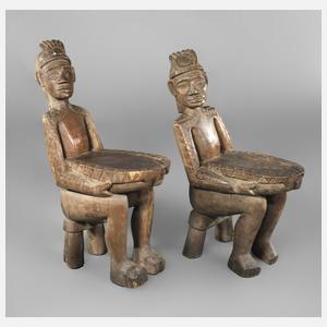 Paar Häuptlingsstühle Ozeanien