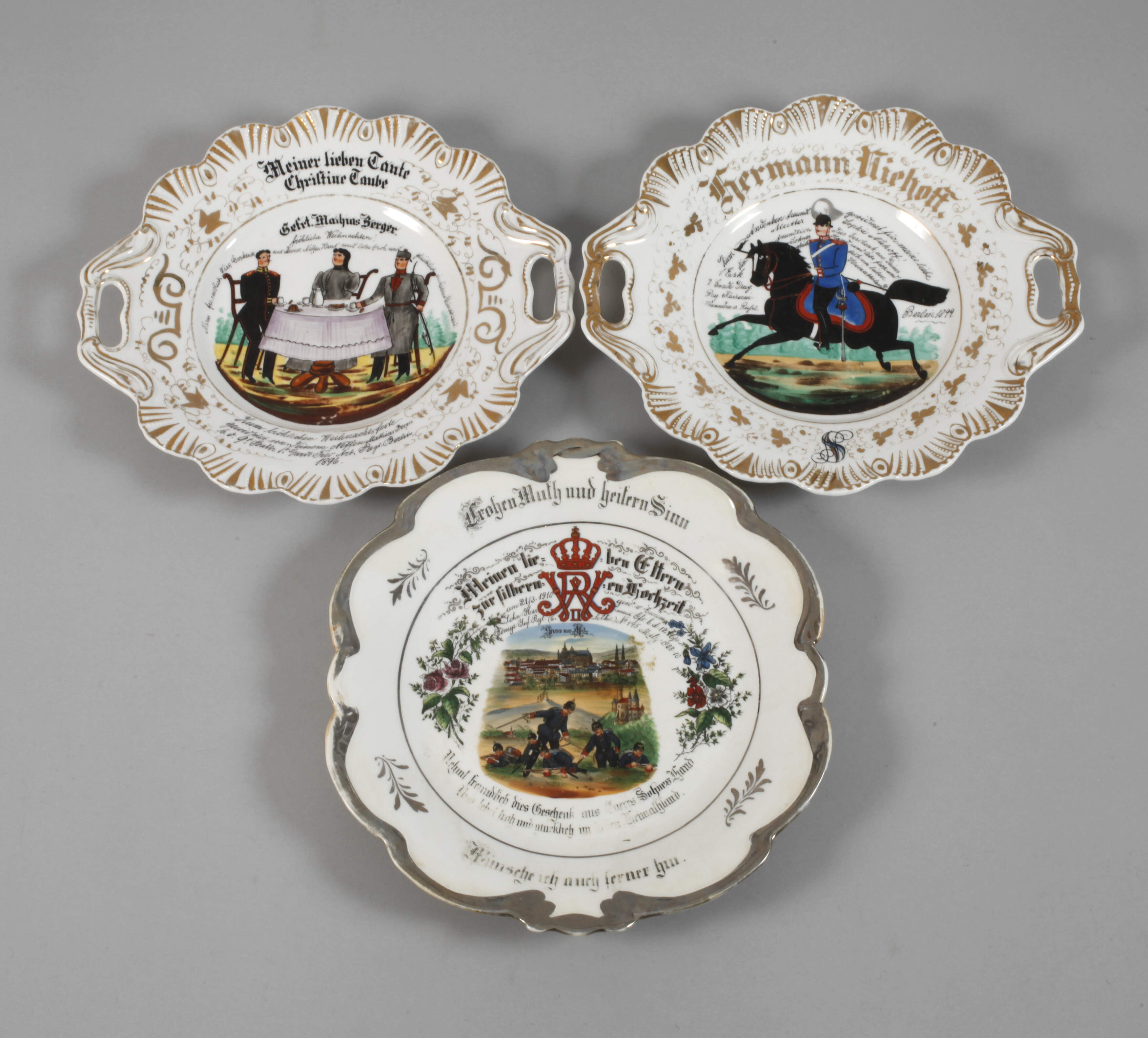 Drei Reservistenteller Berlin und Metz
