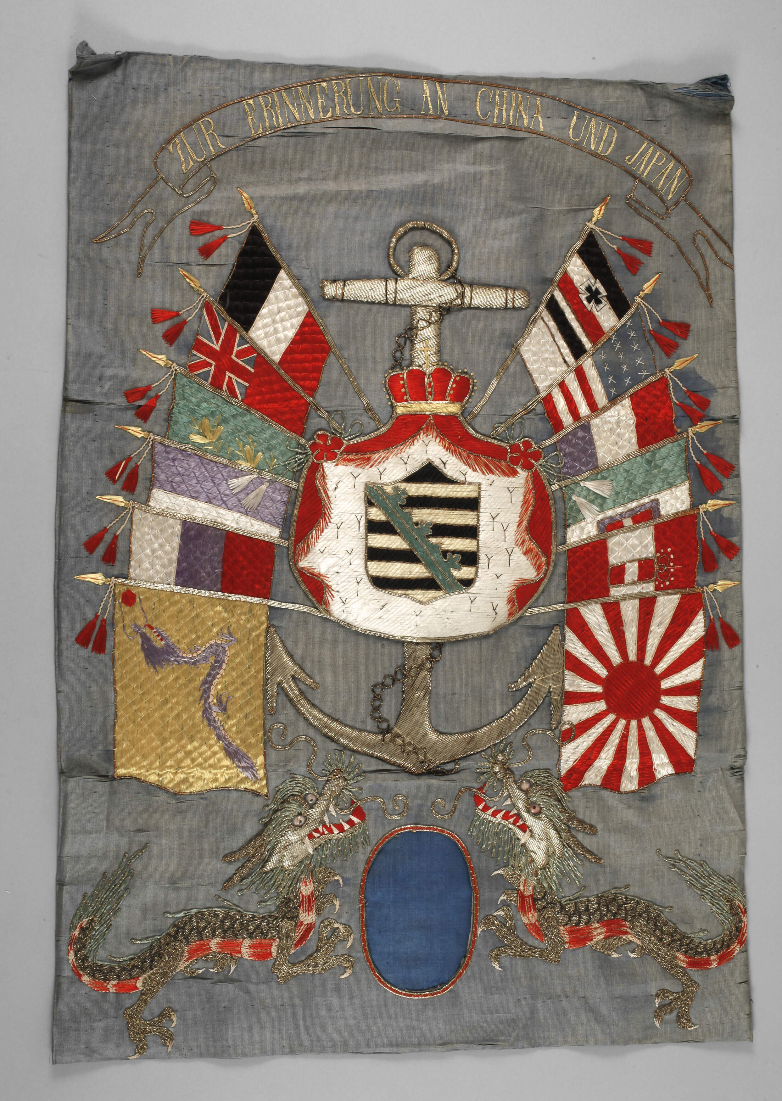 Seidenstickbild Deutsche Kolonien