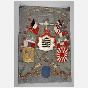 Seidenstickbild Deutsche Kolonien