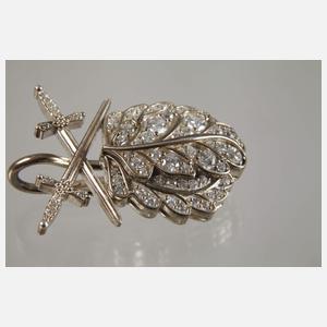 Eichenlaub mit Schwertern und Brillanten