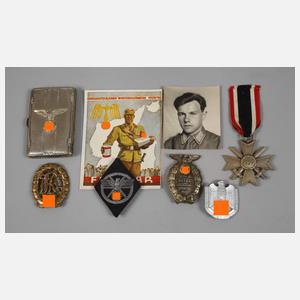 Konvolut Orden und Zigarettenetui 3. Reich