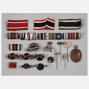 Konvolut Orden, Kleinabzeichen und Bandspangen