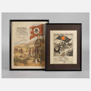 Zwei Schmuckurkunden 3. Reich