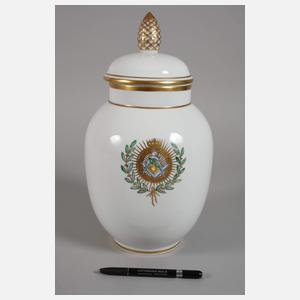 Meißen Teichert Deckelvase Freimaurersymbol